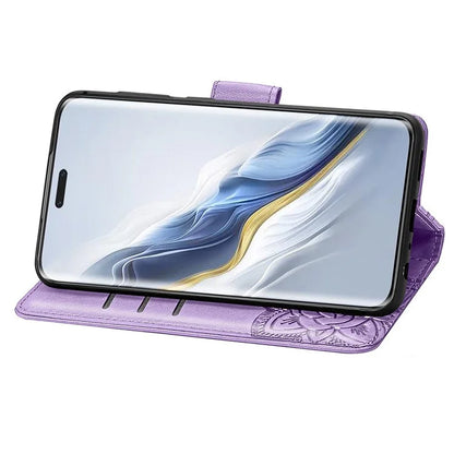 For Honor Magic6 Pro 5G Wallet Case Imprinted Butterfly Pattern Phone Protective Shell