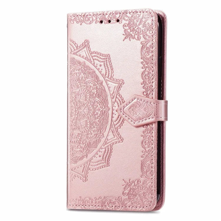 For Xiaomi Redmi Note 13 Pro 4G Magnetic Phone Case Embossed Mandala Floral Card Slots Cover