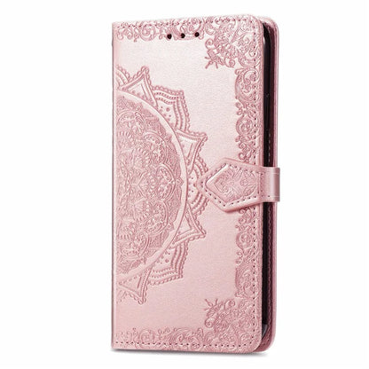 For Xiaomi Redmi Note 13 Pro 4G Magnetic Phone Case Embossed Mandala Floral Card Slots Cover