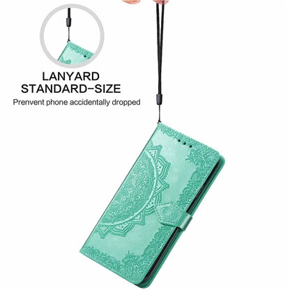 For Xiaomi Redmi Note 13 Pro 4G Magnetic Phone Case Embossed Mandala Floral Card Slots Cover