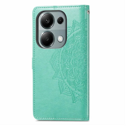 For Xiaomi Redmi Note 13 Pro 4G Magnetic Phone Case Embossed Mandala Floral Card Slots Cover