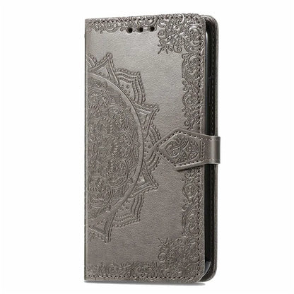 For Xiaomi Redmi Note 13 Pro 4G Magnetic Phone Case Embossed Mandala Floral Card Slots Cover
