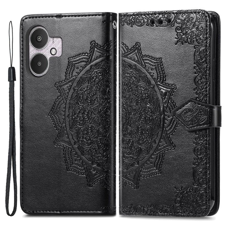 For Xiaomi Redmi 13C 5G Phone Case Mandala Floral Imprinted Card Slots Leather Flip Cover