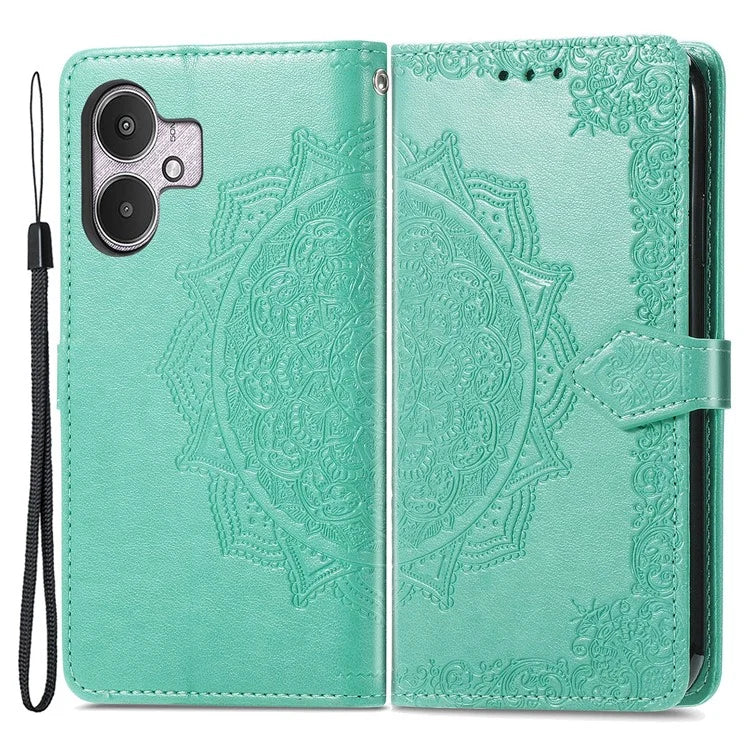 For Xiaomi Redmi 13C 5G Phone Case Mandala Floral Imprinted Card Slots Leather Flip Cover