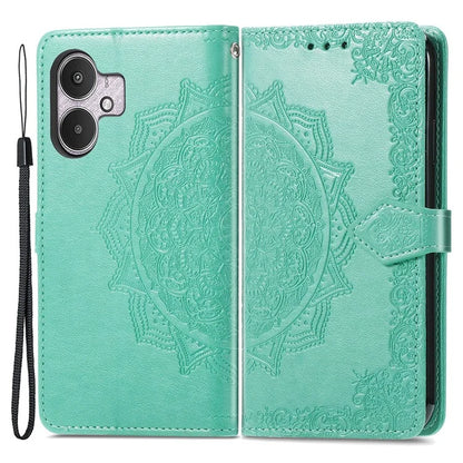 For Xiaomi Redmi 13C 5G Phone Case Mandala Floral Imprinted Card Slots Leather Flip Cover