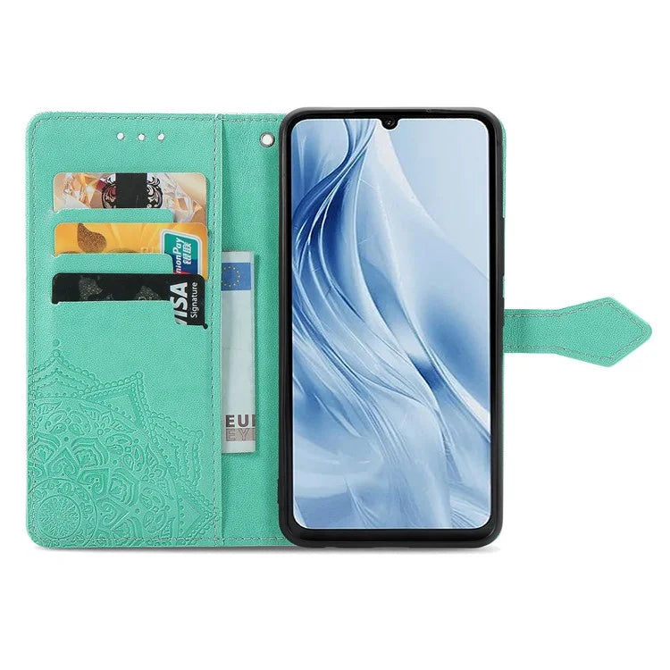 For Xiaomi Redmi 13C 5G Phone Case Mandala Floral Imprinted Card Slots Leather Flip Cover