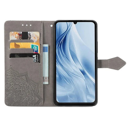 For Xiaomi Redmi 13C 5G Phone Case Mandala Floral Imprinted Card Slots Leather Flip Cover