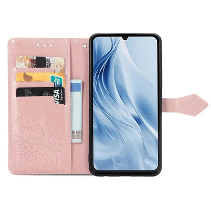 For Xiaomi Redmi 13C 5G Phone Case Mandala Floral Imprinted Card Slots Leather Flip Cover