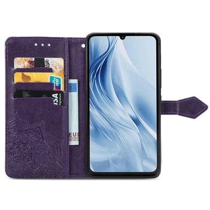 For Xiaomi Redmi 13C 5G Phone Case Mandala Floral Imprinted Card Slots Leather Flip Cover