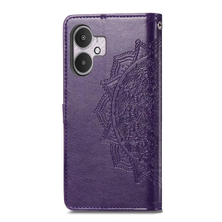 For Xiaomi Redmi 13C 5G Phone Case Mandala Floral Imprinted Card Slots Leather Flip Cover