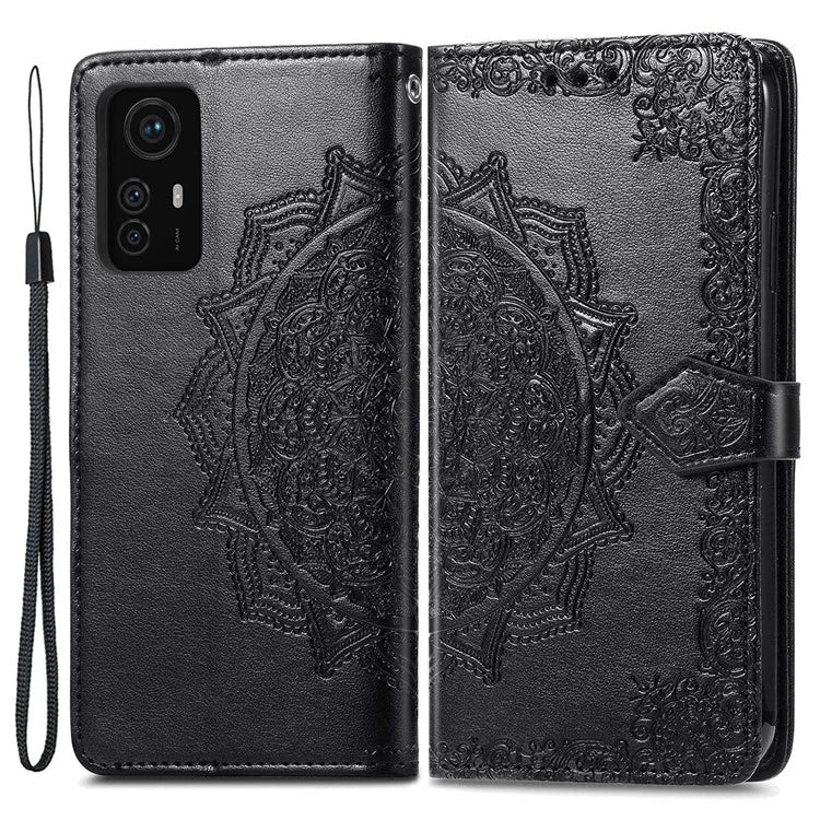 For Xiaomi Redmi Note 12S 4G Wallet Case Anti-Scratch Leather Emboss Phone Cover with Stand