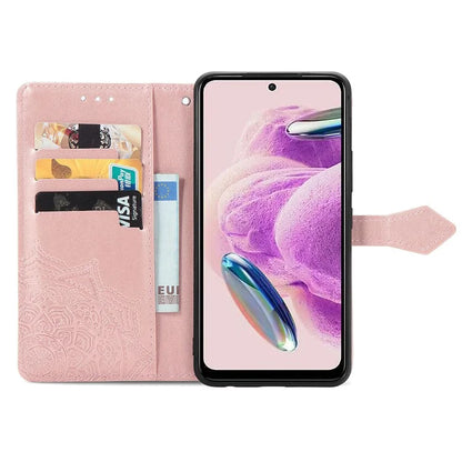 For Xiaomi Redmi Note 12S 4G Wallet Case Anti-Scratch Leather Emboss Phone Cover with Stand