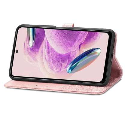 For Xiaomi Redmi Note 12S 4G Wallet Case Anti-Scratch Leather Emboss Phone Cover with Stand