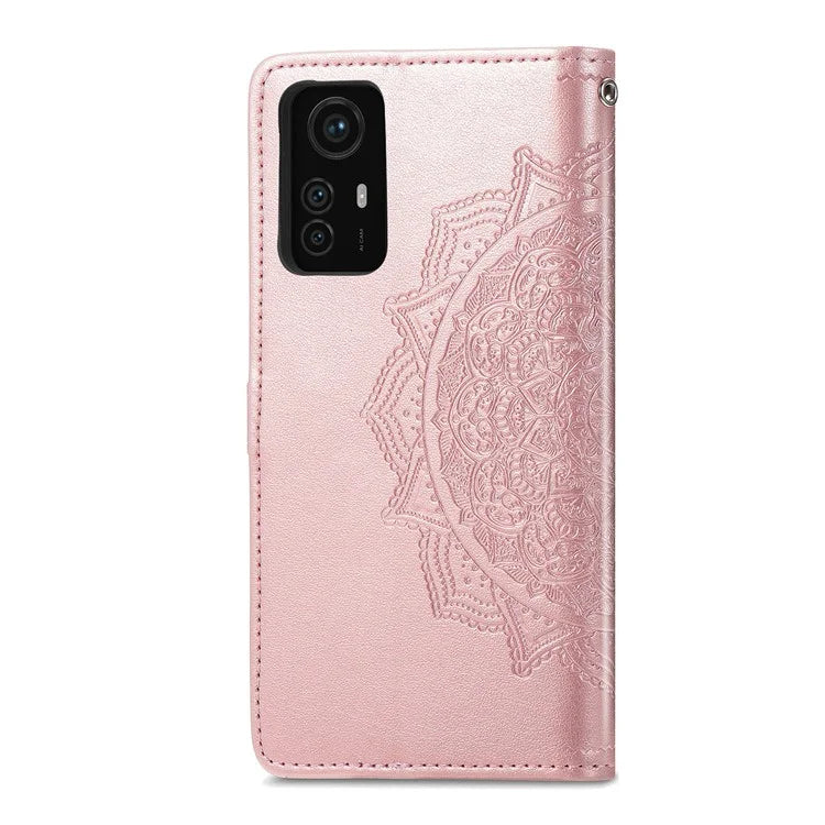 For Xiaomi Redmi Note 12S 4G Wallet Case Anti-Scratch Leather Emboss Phone Cover with Stand