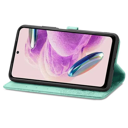 For Xiaomi Redmi Note 12S 4G Wallet Case Anti-Scratch Leather Emboss Phone Cover with Stand
