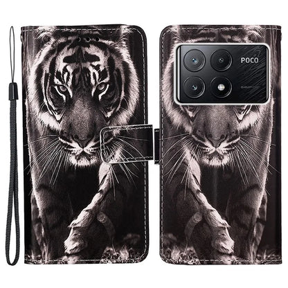 YB Pattern Printing Leather Series-4 for Xiaomi Poco X6 Pro 5G / Redmi K70E 5G Wallet Phone Case