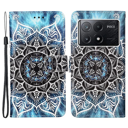 YB Pattern Printing Leather Series-4 for Xiaomi Poco X6 Pro 5G / Redmi K70E 5G Wallet Phone Case