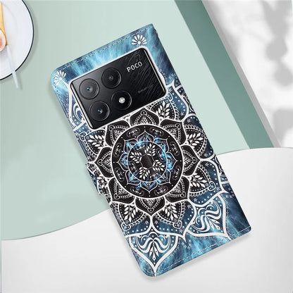 YB Pattern Printing Leather Series-4 for Xiaomi Poco X6 Pro 5G / Redmi K70E 5G Wallet Phone Case