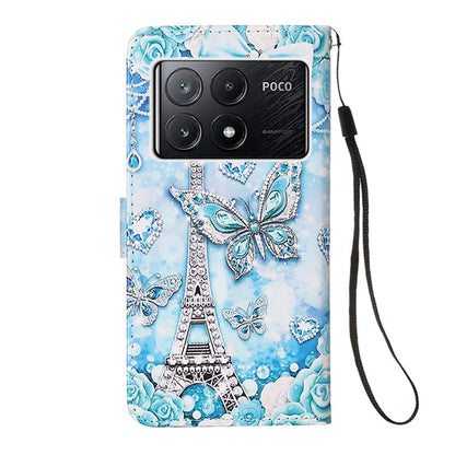 YB Pattern Printing Leather Series-4 for Xiaomi Poco X6 Pro 5G / Redmi K70E 5G Wallet Phone Case