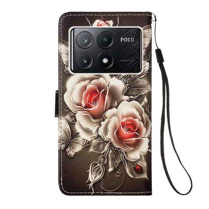 YB Pattern Printing Leather Series-4 for Xiaomi Poco X6 Pro 5G / Redmi K70E 5G Wallet Phone Case