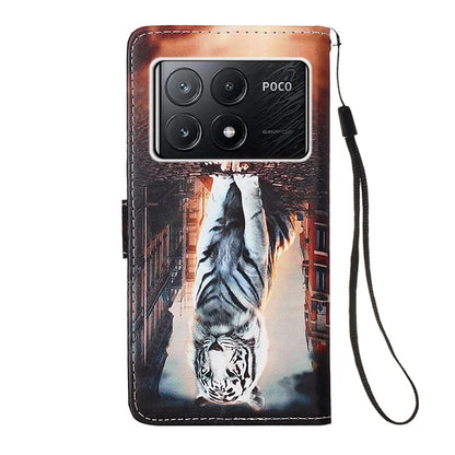 YB Pattern Printing Leather Series-4 for Xiaomi Poco X6 Pro 5G / Redmi K70E 5G Wallet Phone Case