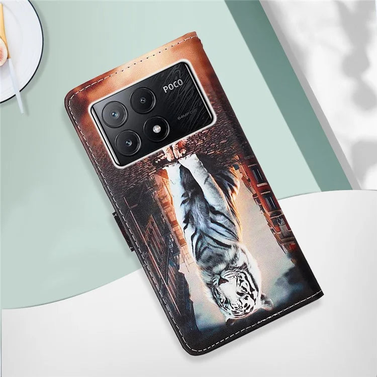 YB Pattern Printing Leather Series-4 for Xiaomi Poco X6 Pro 5G / Redmi K70E 5G Wallet Phone Case