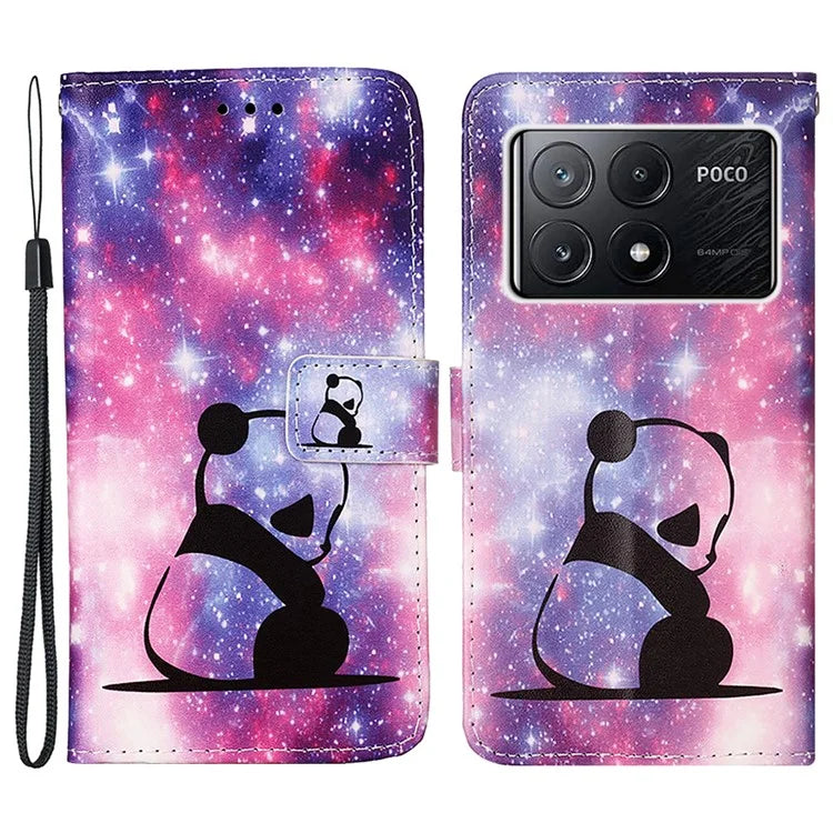 YB Pattern Printing Leather Series-4 for Xiaomi Poco X6 Pro 5G / Redmi K70E 5G Wallet Phone Case