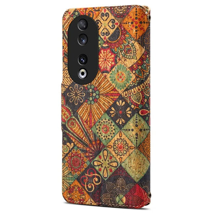 For Honor 90 Case Floral Pattern Leather Phone Cover with Wallet Stand