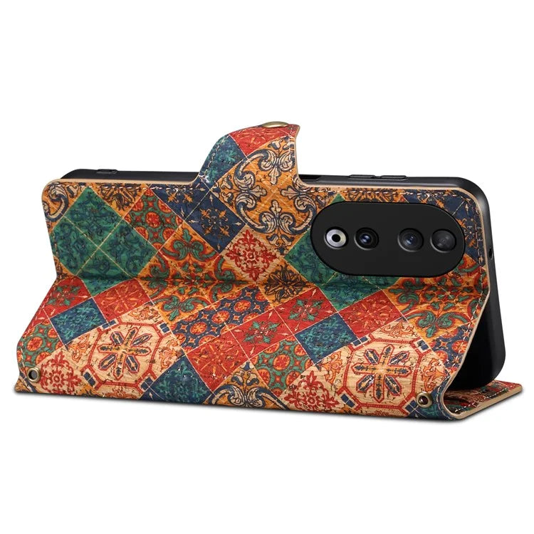 For Honor 90 Case Floral Pattern Leather Phone Cover with Wallet Stand