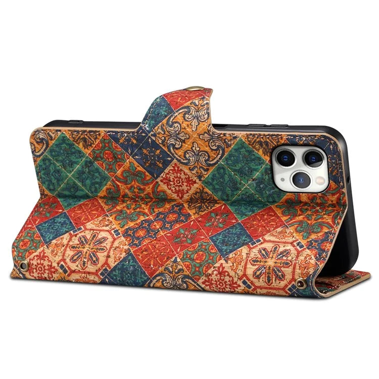For iPhone 11 Pro Max Floral Phone Case PU Leather Wallet Full Protection Cover