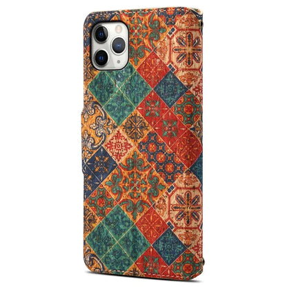 For iPhone 11 Pro Max Floral Phone Case PU Leather Wallet Full Protection Cover