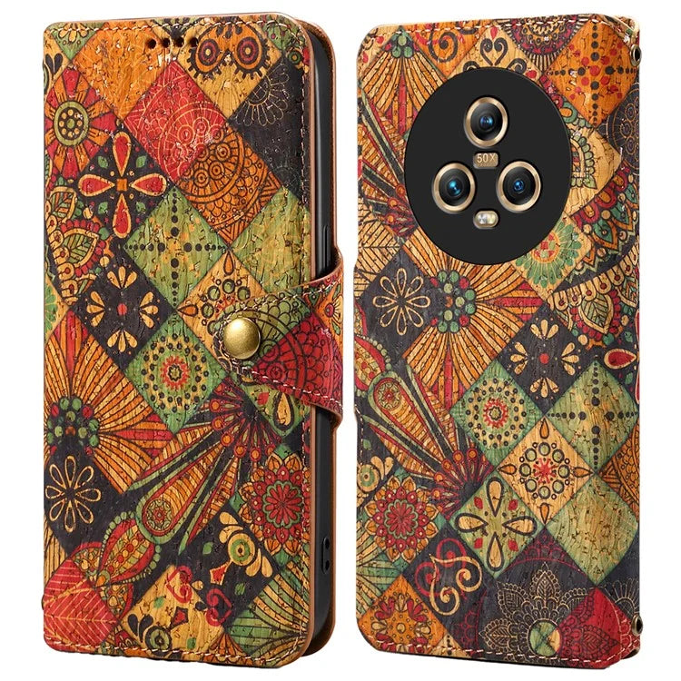 For Honor Magic5 Case Flower Leather Phone Cover with Wallet Card Slots