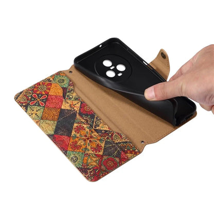 For Honor Magic5 Case Flower Leather Phone Cover with Wallet Card Slots