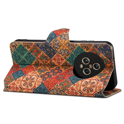 For Honor Magic5 Case Flower Leather Phone Cover with Wallet Card Slots