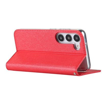 For Samsung Galaxy S23+ Case PU Leather Silk Texture Magnetic Flip Phone Cover