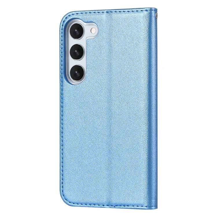 For Samsung Galaxy S23+ Case PU Leather Silk Texture Magnetic Flip Phone Cover