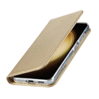 For Samsung Galaxy S23+ Case PU Leather Silk Texture Magnetic Flip Phone Cover