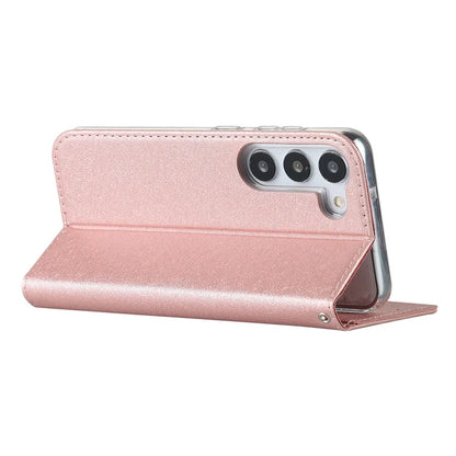 For Samsung Galaxy S23+ Case PU Leather Silk Texture Magnetic Flip Phone Cover