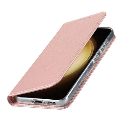 For Samsung Galaxy S23+ Case PU Leather Silk Texture Magnetic Flip Phone Cover