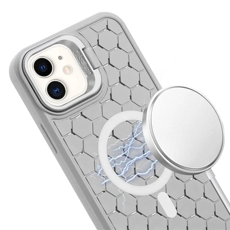 For iPhone 12 / 12 Pro Case Camera Kickstand TPU Cooling Magnetic Phone Cover