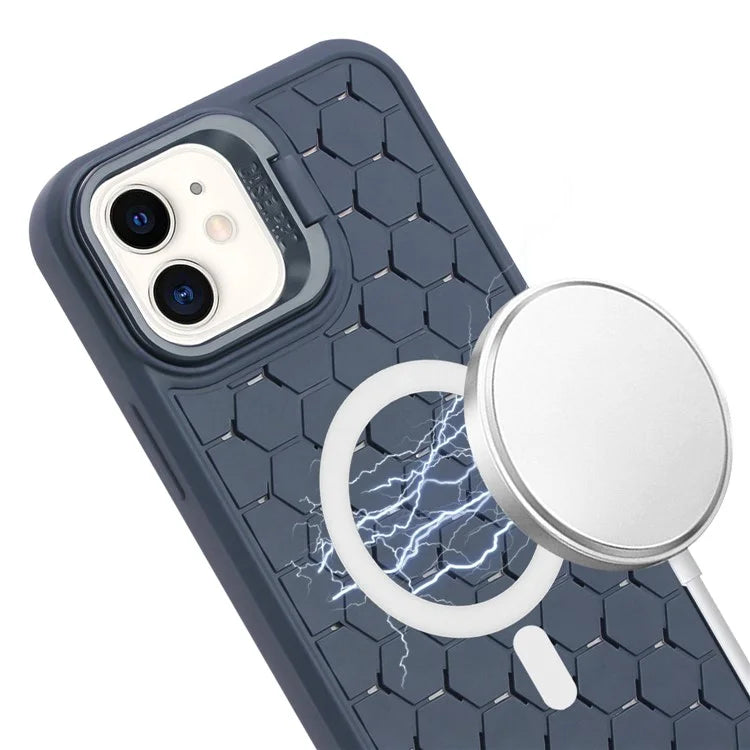 For iPhone 12 / 12 Pro Case Camera Kickstand TPU Cooling Magnetic Phone Cover