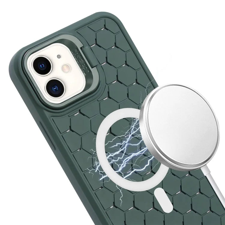 For iPhone 12 / 12 Pro Case Camera Kickstand TPU Cooling Magnetic Phone Cover