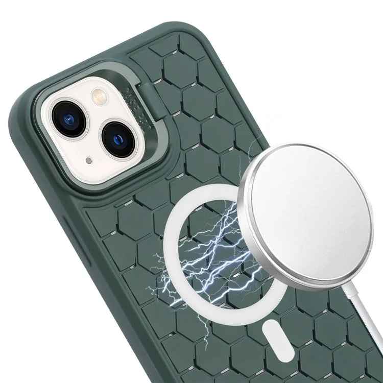 For iPhone 13 Case TPU Strong Magnetic Phone Cover Heat Dissipation Breathable