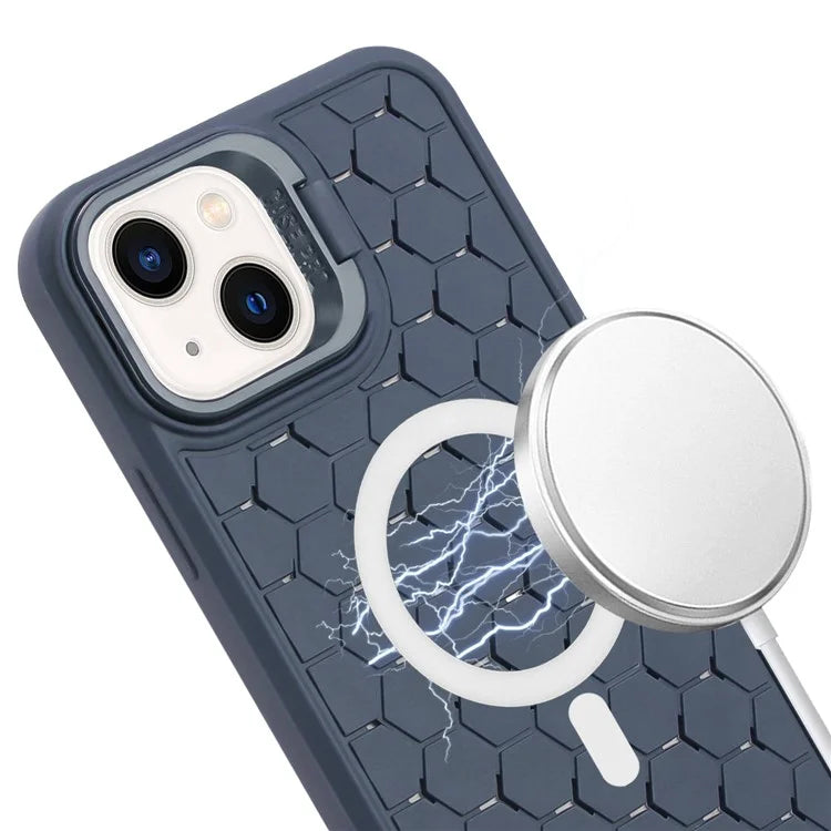 For iPhone 13 Case TPU Strong Magnetic Phone Cover Heat Dissipation Breathable
