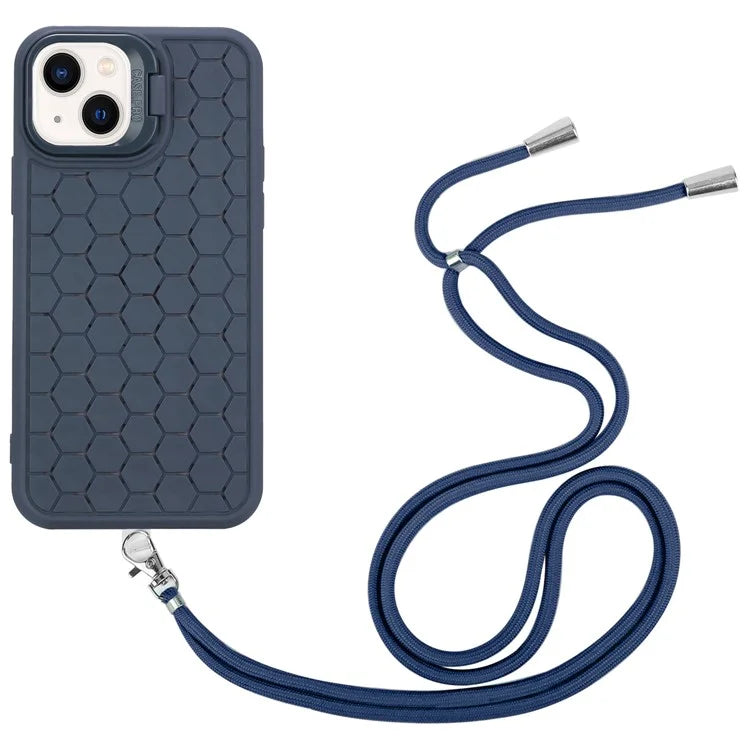 For iPhone 13 Kickstand Cover Soft TPU Cooling Magnetic Phone Case with Lanyard