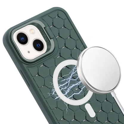 For iPhone 13 Kickstand Cover Soft TPU Cooling Magnetic Phone Case with Lanyard