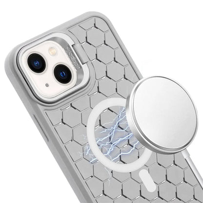 For iPhone 13 Kickstand Cover Soft TPU Cooling Magnetic Phone Case with Lanyard