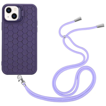 For iPhone 13 Kickstand Cover Soft TPU Cooling Magnetic Phone Case with Lanyard