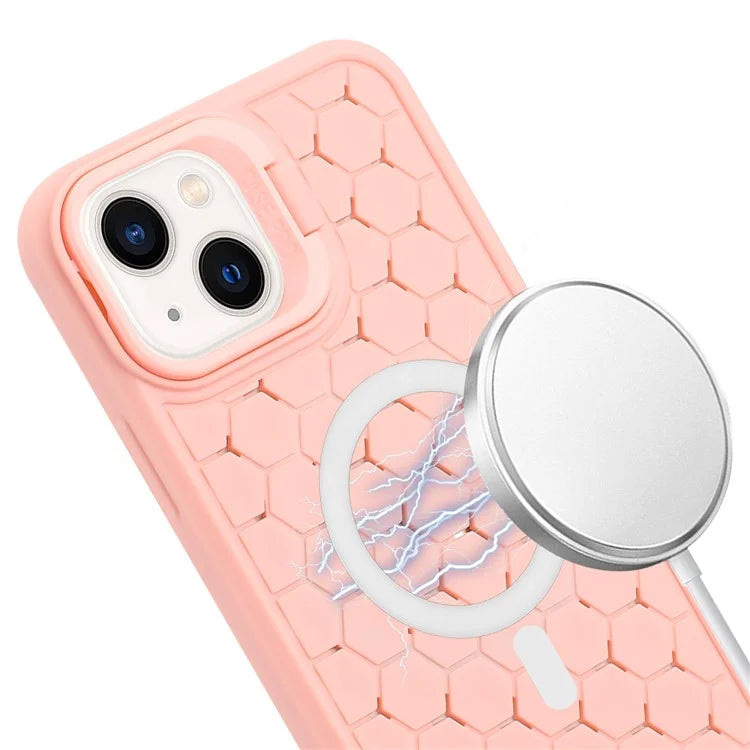 For iPhone 13 Kickstand Cover Soft TPU Cooling Magnetic Phone Case with Lanyard