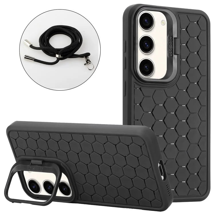 For Samsung Galaxy S23 Magnetic Case Heat Dissipation TPU Crossbody Phone Cover with Kickstand